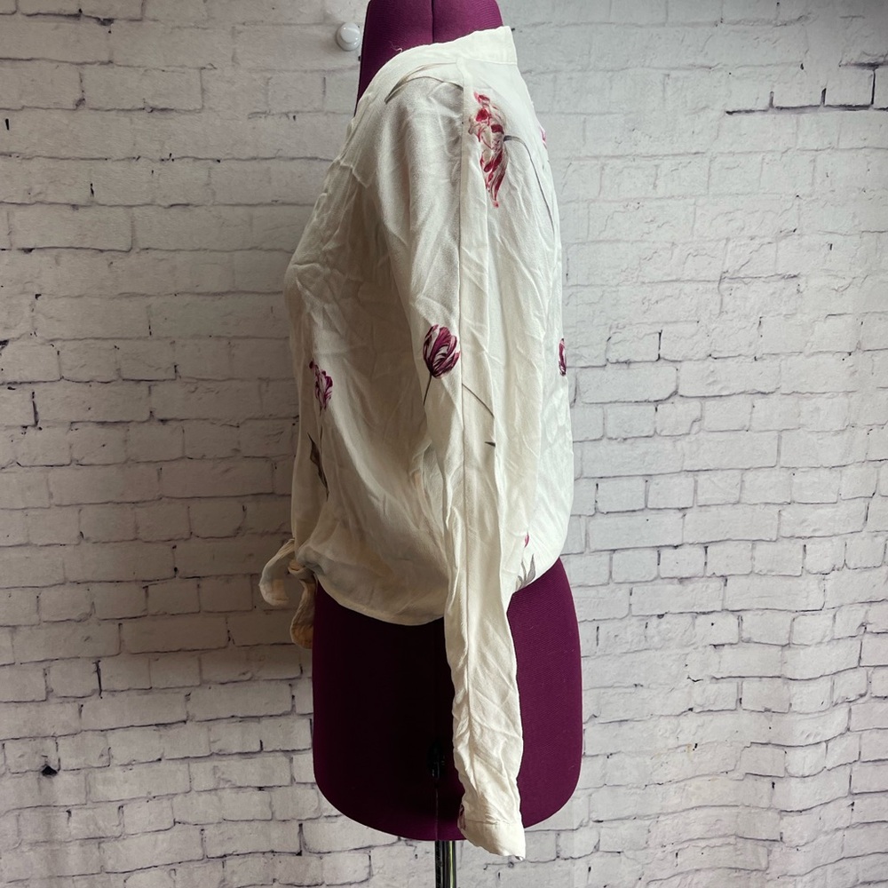 Rails Size Xs Sloane Tulips Ivory Long Sleeve Blo… - image 2